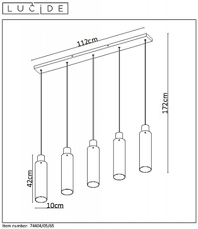 Подвесной светильник Lucide Orlando 74404/05/65 
