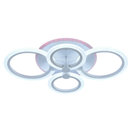 Светодиодная диммируемая люстра с ПДУ Profit Light 8076/4 WHT 72W+7W RGB