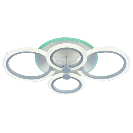 Светодиодная диммируемая люстра с ПДУ Profit Light 8076/4 WHT 72W+7W RGB