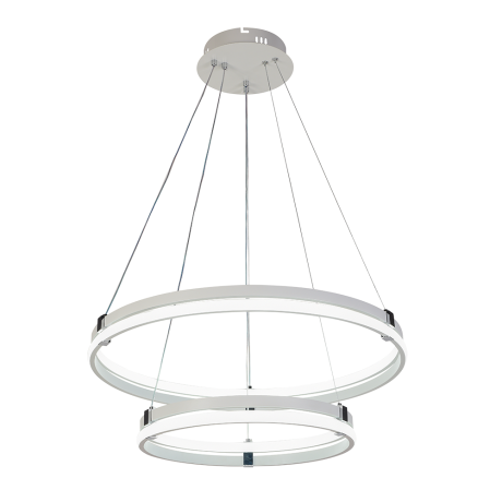 Подвесная диммируемая люстра с пультом ДУ Profit Light 6038/2 WHT+CHR 226W 