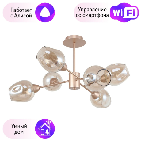 Люстра на штанге F-Promo Tilda с поддержкой Алиса 2658-6U-A 