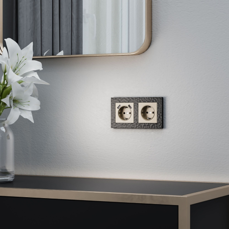 Рамка на 2 поста (черный) Hammer Werkel W0022408