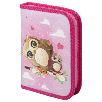 Пенал ПИФАГОР, 1 отделение, полиэстер, 19х13 см, "Cute owls", 271011 (271011)