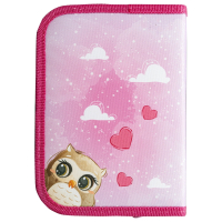 Пенал ПИФАГОР, 1 отделение, полиэстер, 19х13 см, "Cute owls", 271011 (271011)