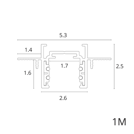 1м. Магнитный шинопровод встраиваемый в гипсокартон Arte Lamp Optima-Accessories A730133 