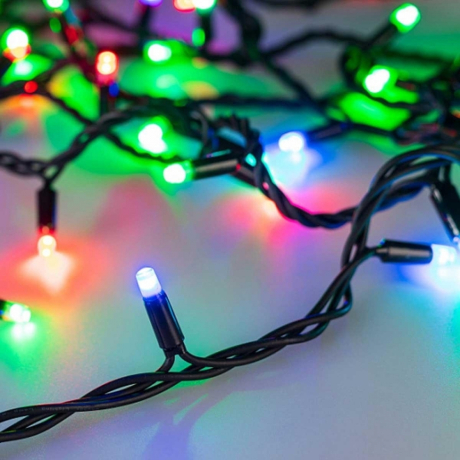 Уличная светодиодная гирлянда Ardecoled нить 24V разноцветная ARD-String-Pro-10000-Black-95Led-Live RGBW-DMX 031751 