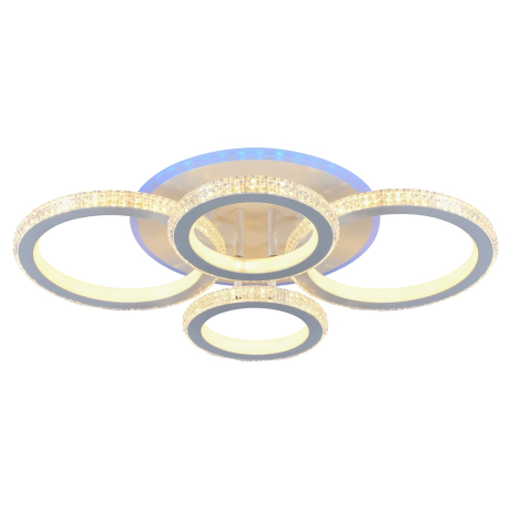 Люстра потолочная светодиодная с пультом ДУ Profit Light 8017/2+2 WHT 168W+8W RGB 