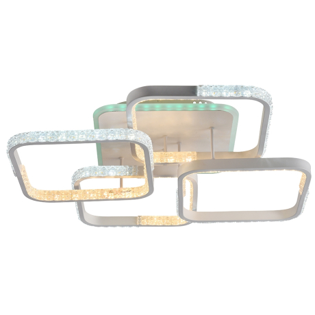 Светодиодная диммируемая люстра с ПДУ Profit Light 8026/4 WHT A 120W+8W RGB 