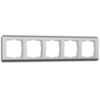 Нарушена упаковка.  <33003> Рамка на 5 постов (серебряный) Werkel  W0052106
