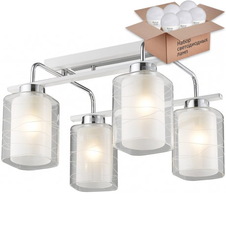Потолочная светильник с лампочками Velante 278-107-04+Lamps E27 P45 
