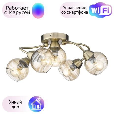 Потолочная люстра Velante с поддержкой Маруся 216-507-05-М 