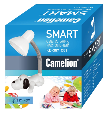 KD-387 ''Собачка'' C01 белый Настольный светильник Camelion 12619 