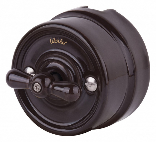 Выключатель на 4 положения двухклавишный без рамки Werkel Ретро (коричневый) W5620014