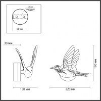 Настенный светильник Odeon Light Colombella 4341/3WLA