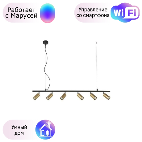 Подвесной светильник Crystal Lux с поддержкой Маруся CLT 015C6 L1200 BL-GO-М 