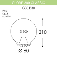 G30.B30.000.BZE27 Уличный светильник Fumagalli Globe 300 Classic