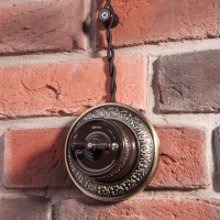 Переключатель/выключатель одноклавишный (коричневый) Werkel Ретро W5612014