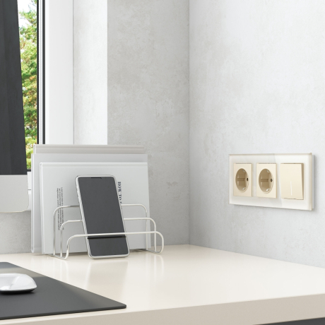 Выключатель одноклавишный с подсветкой (айвори матовый) Werkel W1110162