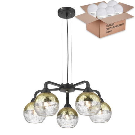 Подвесная люстра с лампочками Velante 238-023-05+Lamps E27 P45 