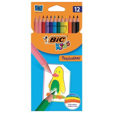 Нарушена упаковка.  <203954> Карандаши цветные BIC "Tropicolors" (180458) 8325666