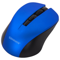 Мышь беспроводная с бесшумным кликом SONNEN V18, USB, 800/1200/1600 dpi, 4 кнопки, синяя, 513515 (513515)