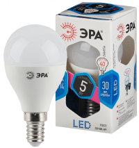 Лампа светодиодная ЭРА E14 5W 4000K матовая LED P45-5W-840-E14 Б0028487