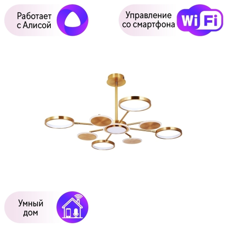 Потолочная люстра Arte Lamp Sienna с поддержкой Алиса A1363PL-8PB-A 