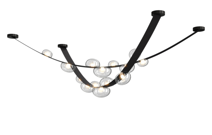 Подвесной светильник Crystal Lux BOSQUE SP7 L3000 BLACK/TRANSPARENT 