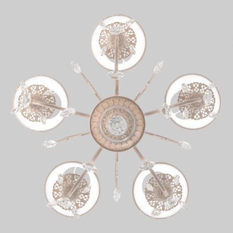 Подвесная люстра Eurosvet Amelia 10054/5 белый с золотом/прозрачный хрусталь Strotskis 