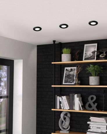 900752 Комплект встраиваемых светильников PENETO, 3X4,6W (GU10), ?87, сталь, черный Eglo 