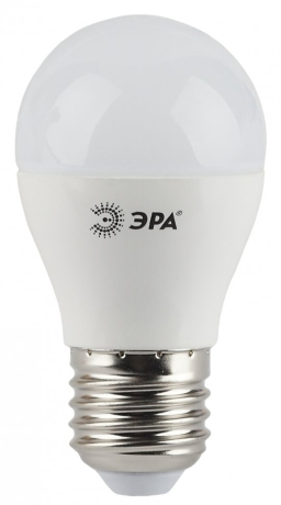 Лампа светодиодная ЭРА E27 5W 2700K матовая LED P45-5W-827-E27 Б0028486 