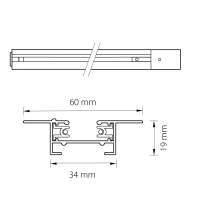 1м. Встраиваемый однофазный шинопровод Barra Lightstar 501015