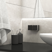 Выключатель одноклавишный влагозащищенный Gallant (черный/хром) Werkel W5010235