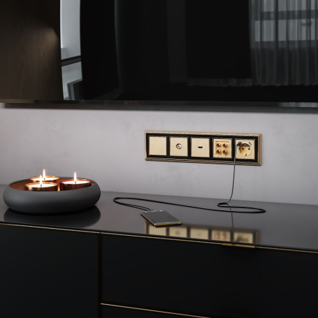 Накладка  для розетки USB (шампань рифленый) Werkel W1179510