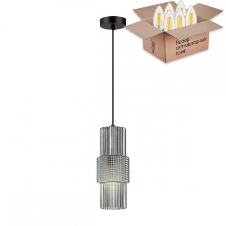 Подвесной светильник Odeon Pimpa с лампочкой 5016/1+Lamps E14 Свеча 