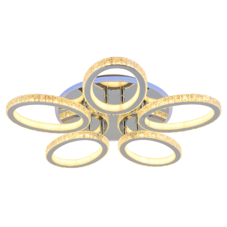 Светодиодная диммируемая люстра с ПДУ Profit Light 8033/5 CHR 