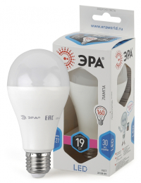 Лампа светодиодная ЭРА E27 19W 4000K матовая LED A65-19W-840-E27 Б0031703