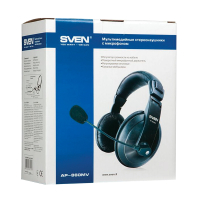 Наушники с микрофоном (гарнитура) SVEN AP-860MV, проводные, 2 м, с оголовьем, черные, SV-0410860 (512586)