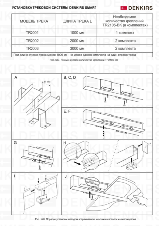 3м. Однофазный шинопровод Smart Denkirs TR2003-BK 