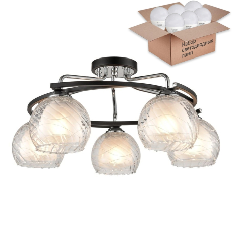 Потолочная светильник с лампочками Velante 234-107-05+Lamps E27 P45 