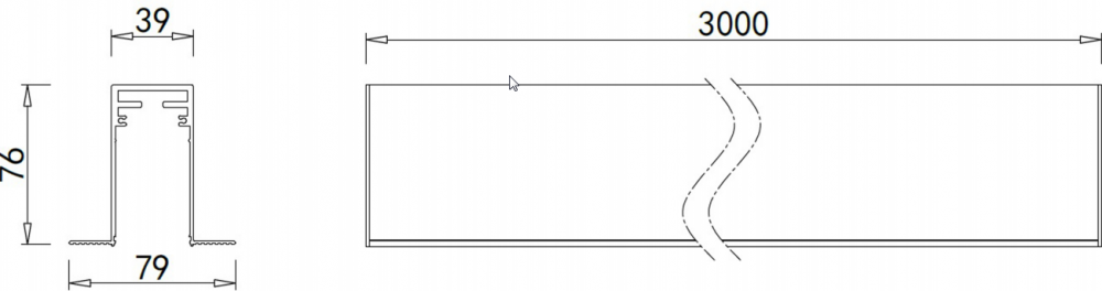 3м. Магнитный встраиваемый шинопровод Magic Track Donolux DLM013/Black 