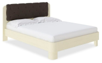 Кровать полутораспальная Wood Home 1 Орматек 140-200 Кровать Wood Home 1 Слоновая кость (сосна) с брашированием/Лама Шоколад (DK)