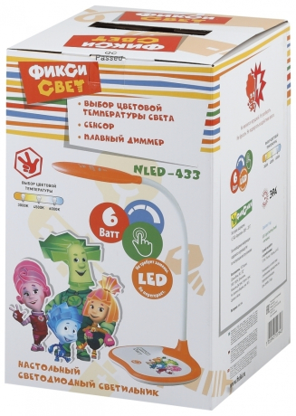 Настольная лампа ЭРА Фиксики NLED-433-6W-OR Б0028463 
