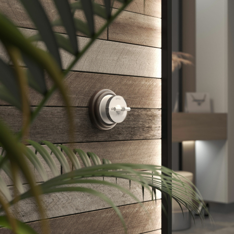 Выключатель двухклавишный с корпусом Werkel Vintage (белый матовый/хром) W5822050