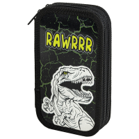 Пенал ЮНЛАНДИЯ, 2 отделения, ламинированный картон, конгрев, 19х11 см, "RAWR", 271538 (271538)