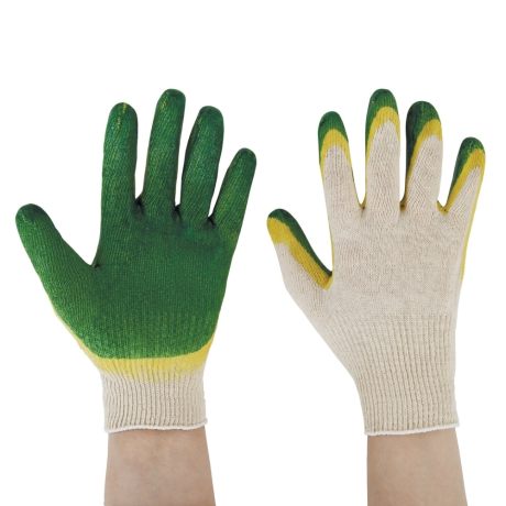 Нарушена упаковка! <221353> Перчатки хлопчатобумажные износостойкие, ДВОЙНОЙ латексный облив, 13 класс, КОМПЛЕКТ 5 ПАР, LAIMA ЛЮКС, 605349 (605349)