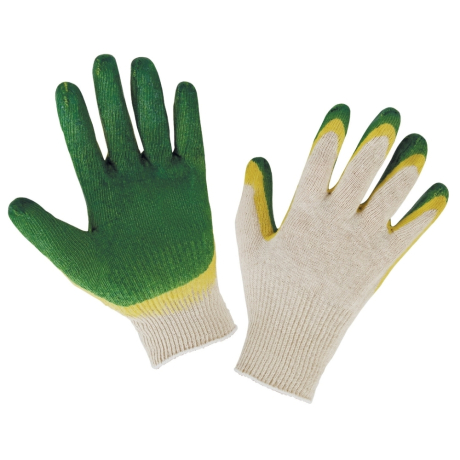 Нарушена упаковка! <221353> Перчатки хлопчатобумажные износостойкие, ДВОЙНОЙ латексный облив, 13 класс, КОМПЛЕКТ 5 ПАР, LAIMA ЛЮКС, 605349 (605349)