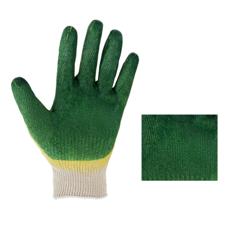 Нарушена упаковка! <221353> Перчатки хлопчатобумажные износостойкие, ДВОЙНОЙ латексный облив, 13 класс, КОМПЛЕКТ 5 ПАР, LAIMA ЛЮКС, 605349 (605349)