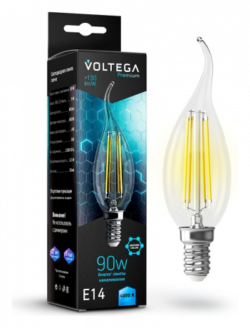 Лампа светодиодная Voltega Candle wind 9W Graphene E14 7Вт 4000K 7133 