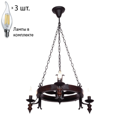 Подвесная люстра с лампочками Velante 586-723-03+Lamps E14 Свеча 